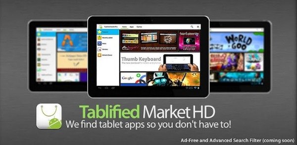 Tablified Market HD busca aplicaciones en Google Playstore especificas para tablets