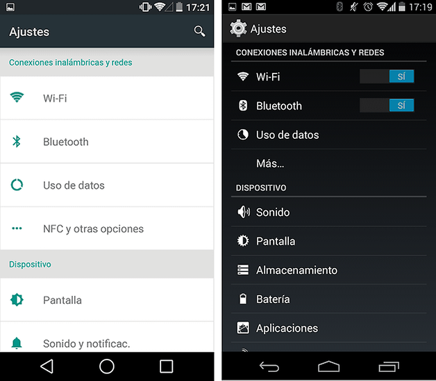 ajustes android l