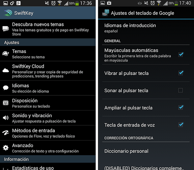 swiftkey vs android l teclado 2