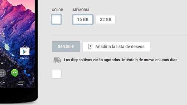 nexus 5 blanco agotado