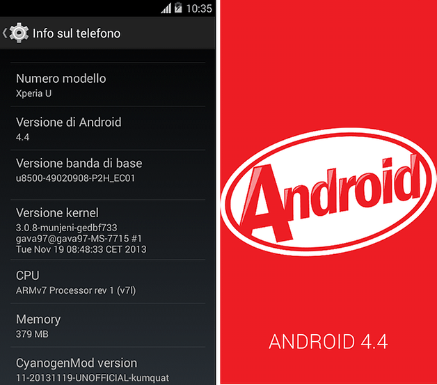 android 4 4 kitkat xperia u