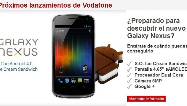Hoy se presenta en España de la mano de Vodafone el Samsung Galaxy Nexus