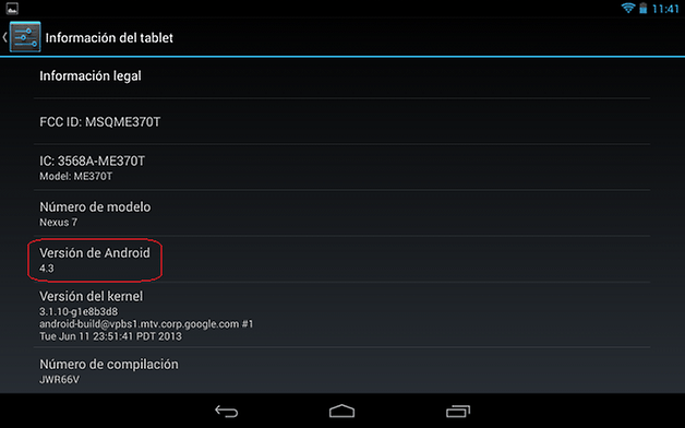 Android 4 3 nexus 7 2