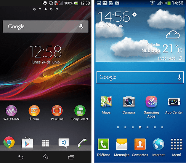 Xperia UI Touchwiz