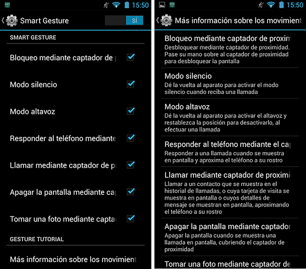 smart gesture wiko rainbow