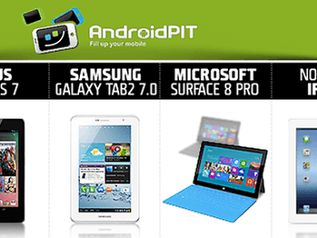 Comparaison : Nexus 7 vs Surface 8 Pro vs iPad vs Galaxy Tab 2 7.0