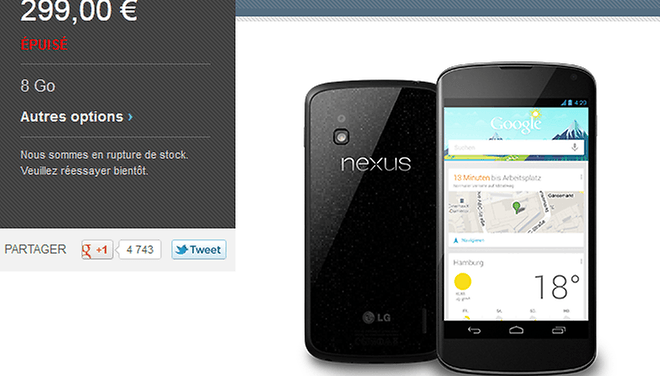 Le Nexus 4 et la Nexus 10 officiellement en rupture de stock