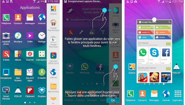 note 4 multifenetre plateau