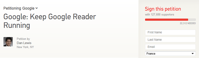petition googlereader
