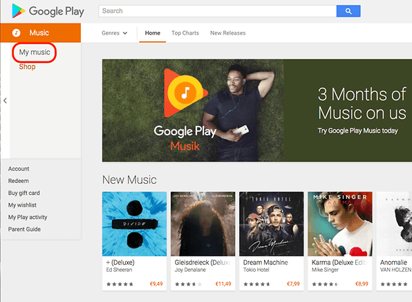 how to download music to google play