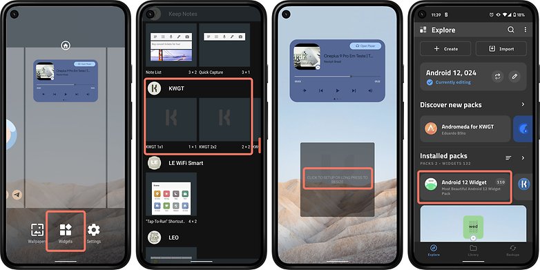 Android 12 widgets KWGT setup