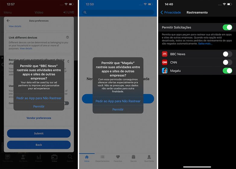 Apple Transparencia Rastreamento Apps iOS notificacoes