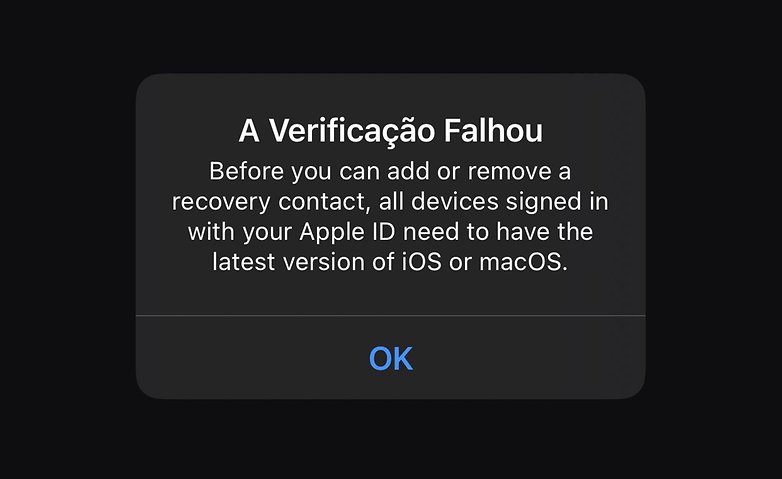 Contato recuperacao conta falhou ios 15