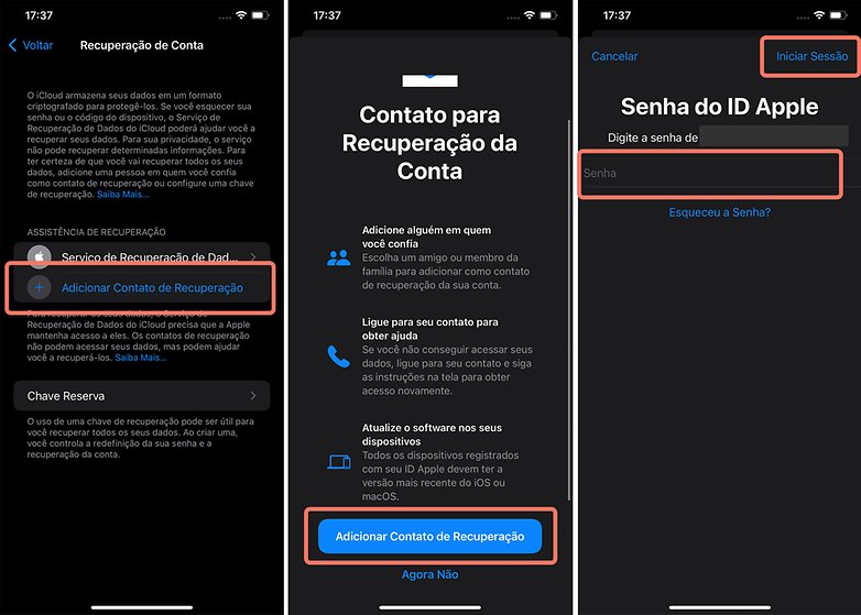 Contato recuperacao conta ios 15 02