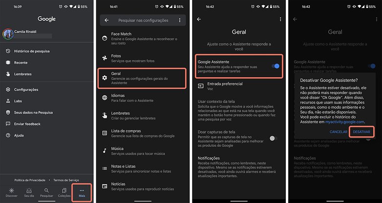 Desativar Google Assistente celular