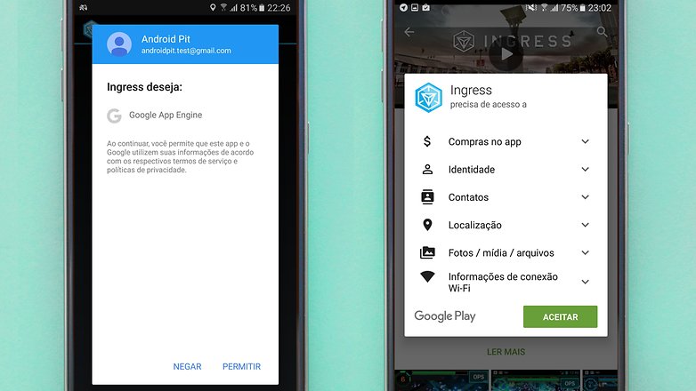 Ingress premissoes pokemon go