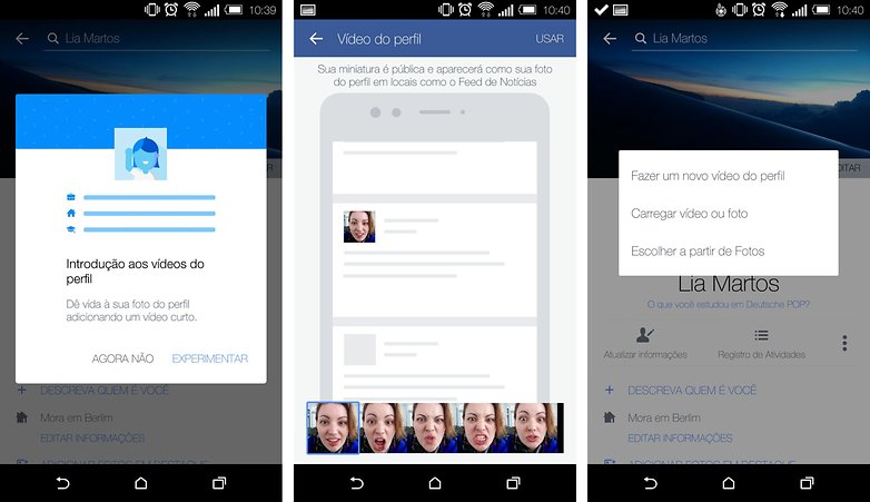 facebook video perfil update