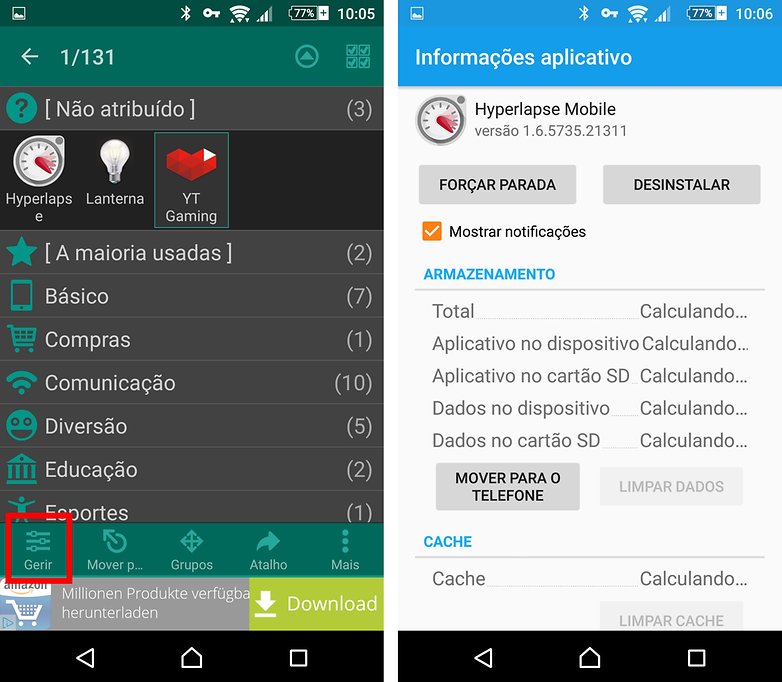 glextor informacoes app limpeza cache