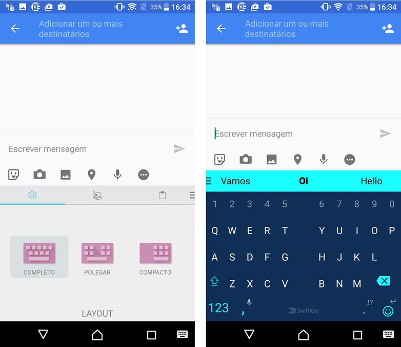 swiftkey bra polegar