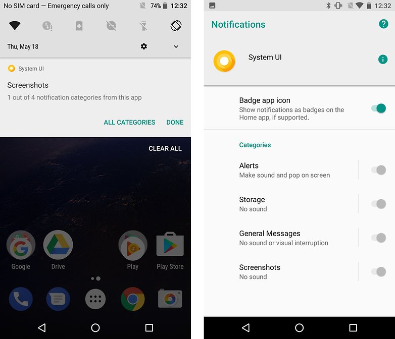 android o preview UI notifications