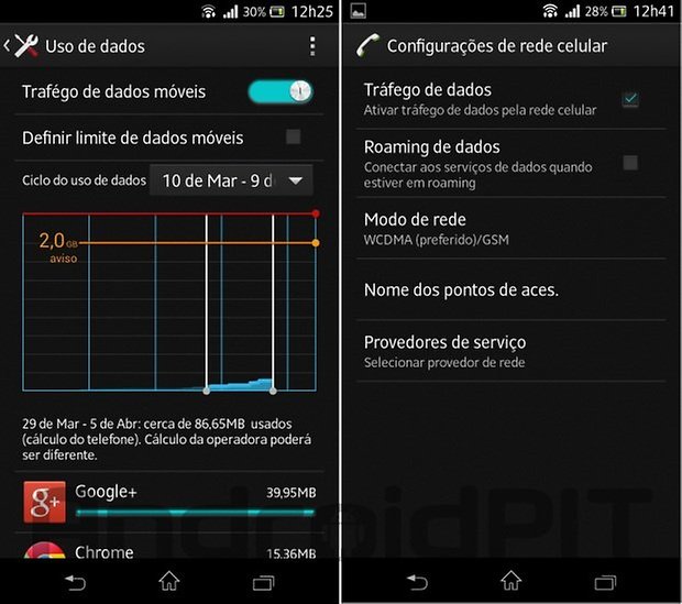 Desabilitar plano dados