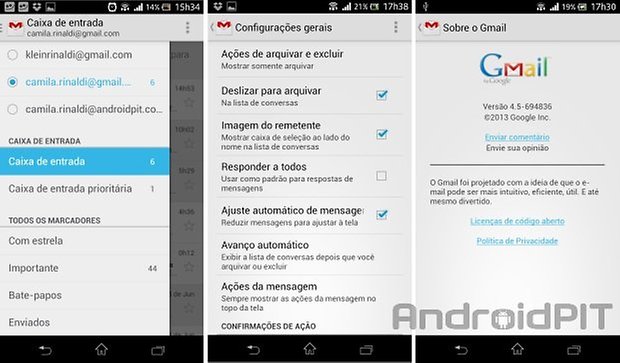 Gmail atualizacao 4 5