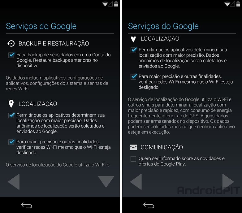 Nexus 5 configuracoes google backup