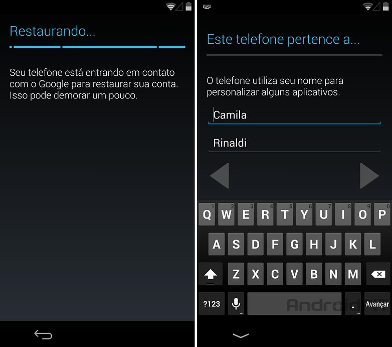 Nexus 5 configuracoes nome usuario