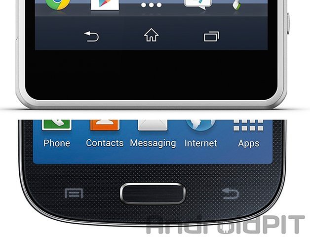 Xperia Z1 Compact Galaxy S4 mini botoes