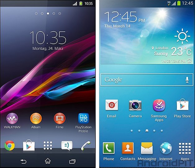 Xperia Z1 Compact Galaxy S4 mini software