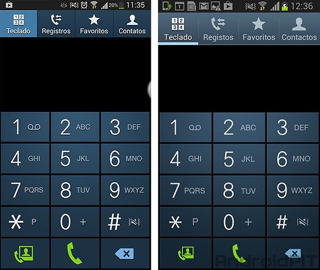 Galaxy S3 Galaxy S2 discador