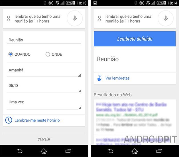 Google now lembretes