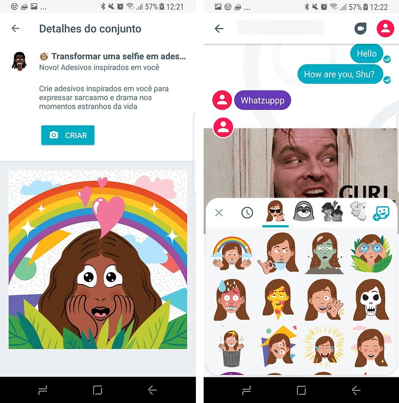 google duo allo selfies stickers
