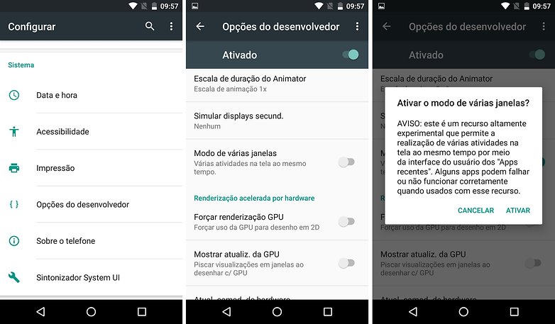modo multi janelas android marshmallow ativar