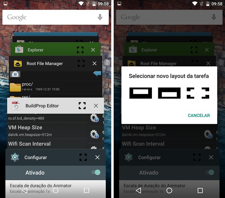 modo multi janelas android marshmallow modo ativo