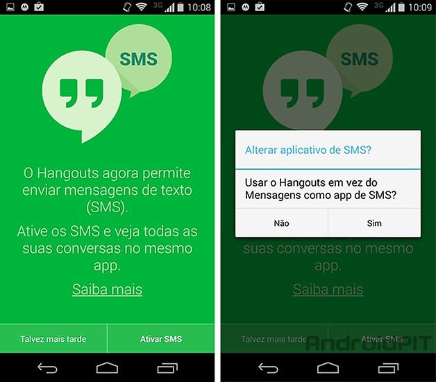 Moto G Android kitkat sms hangouts