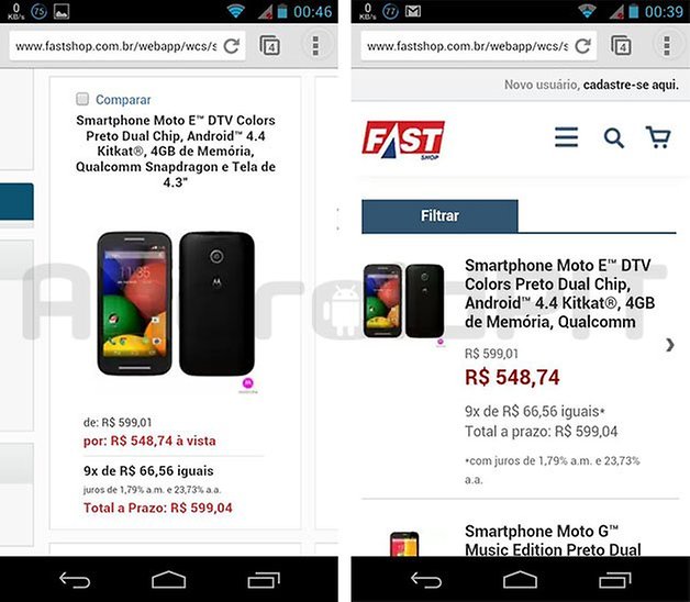 Moto e fastshop