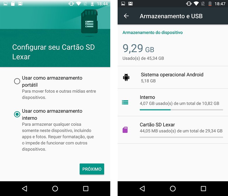 moto g4 armazenamento interno microSD