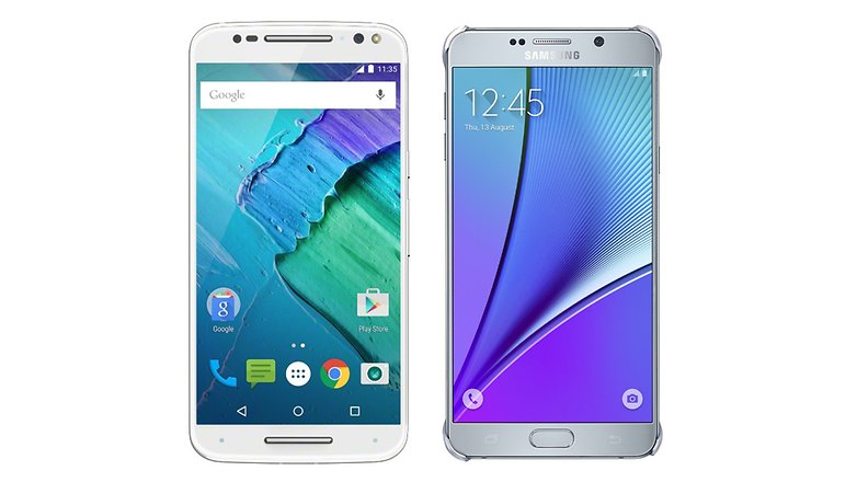 moto x style vs note 5 front