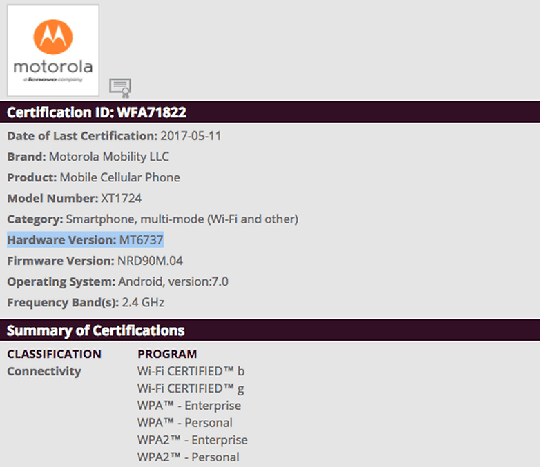wifi certificacao motorola