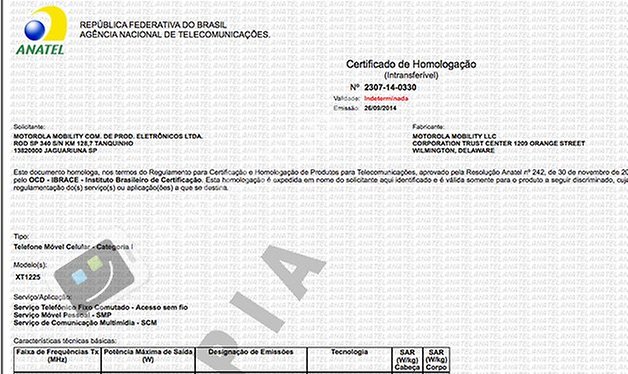 Nexus 6 homologacao motorola