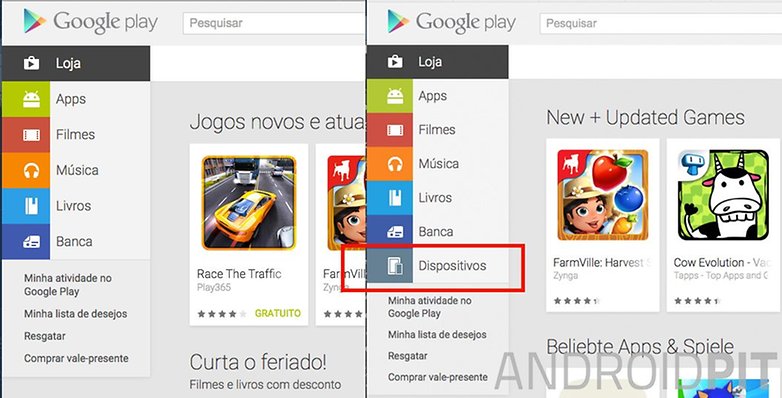 Android loja dispositivo