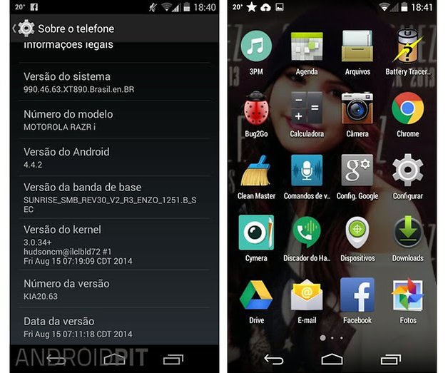 RAZR i atualizacao kitkat