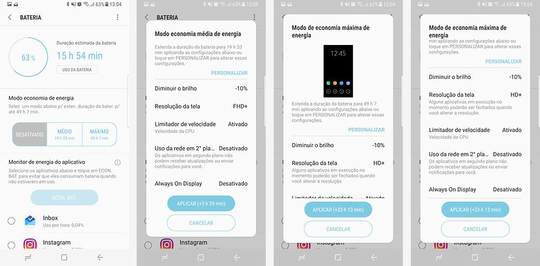 bateria galaxy s8 otimizacao