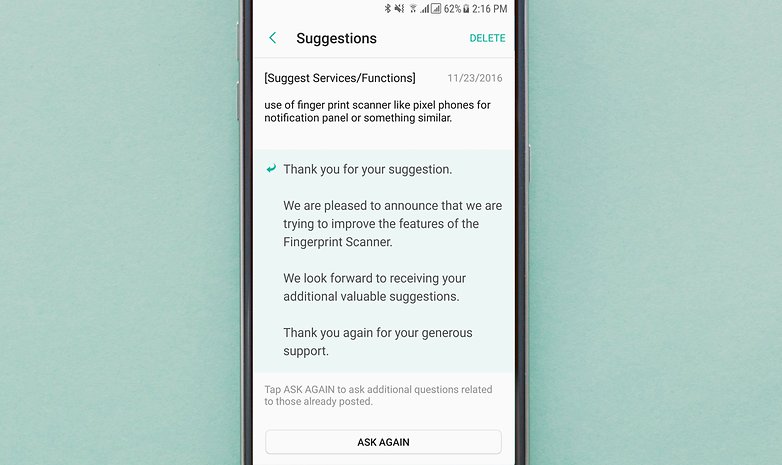 beta samsung nougat sensor