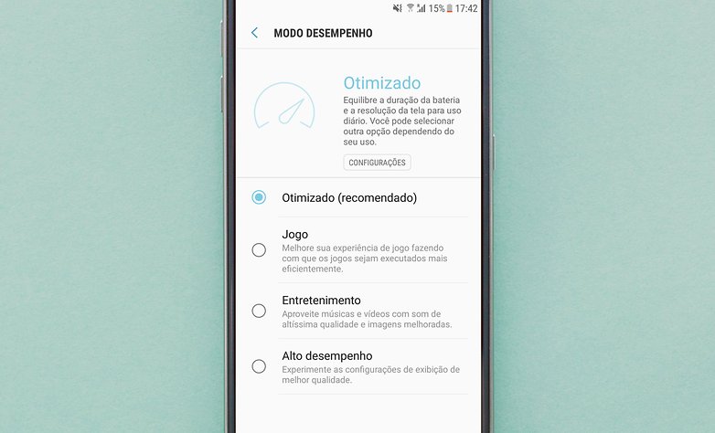 modo desempenho samsung