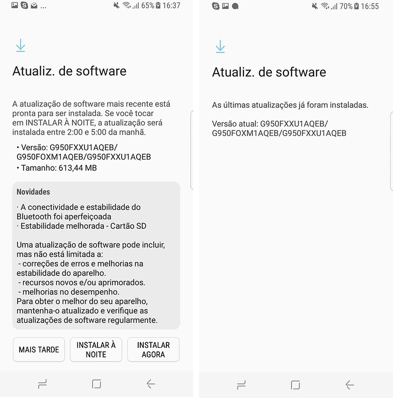 samsung galaxy S8 update bluetooth microsd
