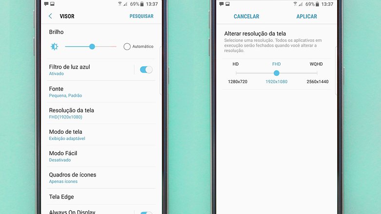 screen resolution n s7 edge PT