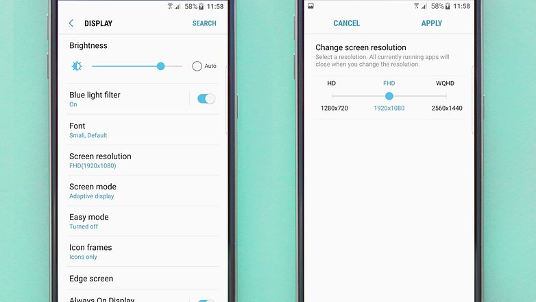 samsung edge 7 screen size