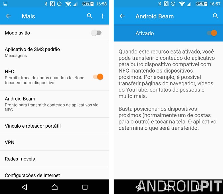Android beam funcoes android